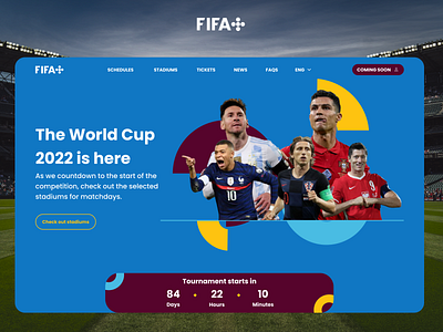 FIFA World Cup Qatar 2022 landing page UI design design fifa figma hero section landing page qatar 2022 ui ui design web design