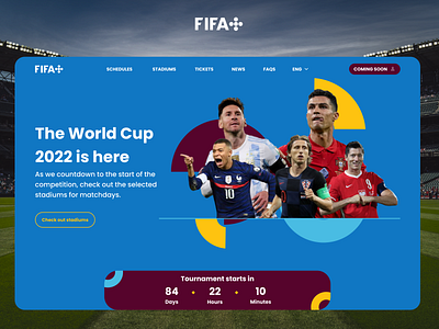 FIFA World Cup Qatar 2022 landing page UI design