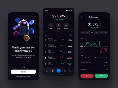 Cryptic - Crypto Wallet App 💰 app design bank budget chart crypto cryptocurrency finance investment market minimal mobile money payment ui ui design ux wallet