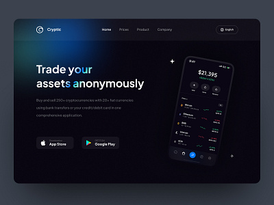 💰 Cryptic - Crypto Wallet Website bank budget crypto cryptocurrency financial header investment market money payment ui design wallet web design website