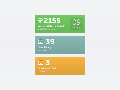 Transit UI cards design icons transit ui web