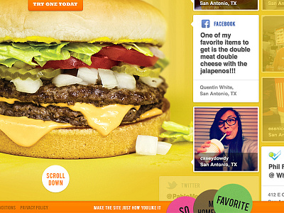 Burgers design food homepage social ui web website