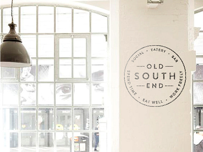 The Old South End badges bar brand design eatery identity logo social