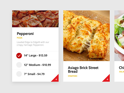 Pizza Quick Picks design food ordering pizza tile ux web website
