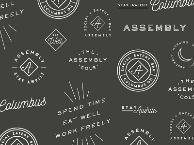 Assembly Badges badges bar branding columbus eatery logos ohio restaurant social workspace