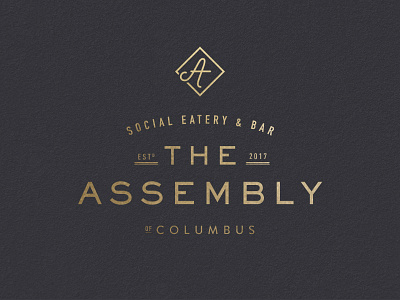 The Assembly badges bar branding columbus eatery logos ohio restaurant social workspace