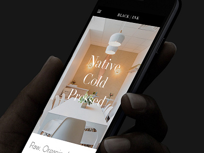Black Ink design homepage interior design mobile portfolio responsive website