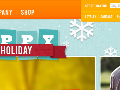 Homepage Holiday Feature banner design grid layout navigation typography web web design