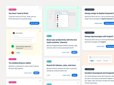 Education tips 🤓 automation design system education email front frontapp help illustration messaging onboarding product design rules shared inbox tips whatsnew