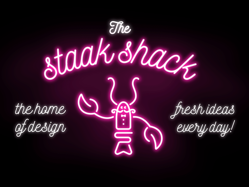Staak Lobster Shack animation codepen graphic design illustration neon sign vector webgl
