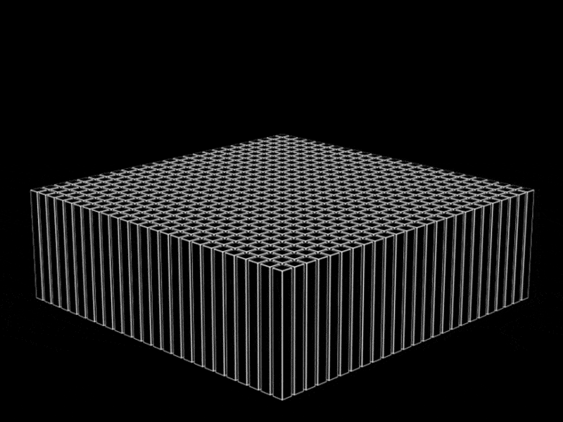 Play Time with Animated Boxes 3d abstract animation computer art experimental formulaic generative art geometric linear monotone webgl