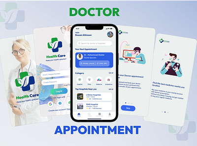 Doctor Appointment Mobile app adobexd appilcationdesign branding design doctorappointment figma graphic design illustration logo mobile app mobiledesign mockup ui uiux