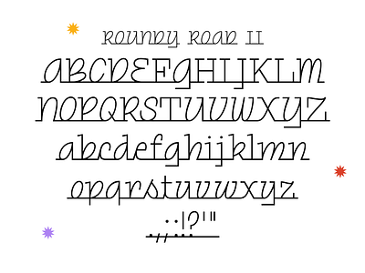 Roundy Road II Characterset alphabet car font cursive font free freebie freebies lettering script type type design typography