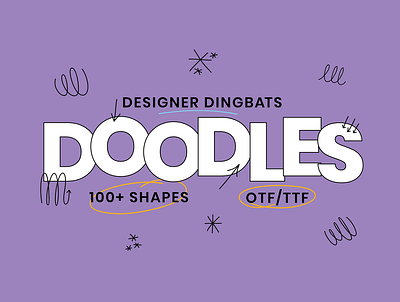 Just released Doodle Dingbats! branding dingbat doodle drawing font icon illustration logo pack squiggle type type design typography