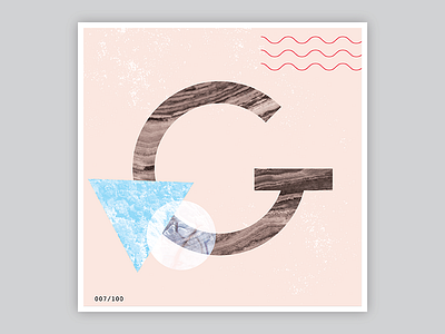 07/100: Geology 100 day project 100 days of dropcaps 100dayproject art collage daily drop cap daily project dropcap lettering pink type design