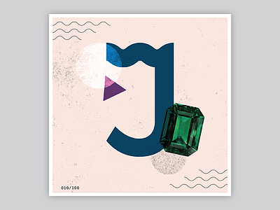 010/100: J-tones 100 day project 100 days of dropcaps 100dayproject art collage daily drop cap daily project dropcap lettering pink type design