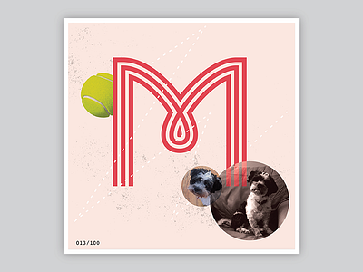 013/100: Morty 100 day project 100 days of dropcaps 100dayproject art collage daily drop cap daily project dog dropcap lettering pink type design