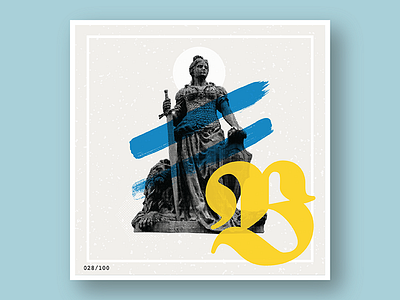 028/100: Blenda 100 day project 100 days of dropcaps 100dayproject art collage daily drop cap daily project dropcap lettering type design
