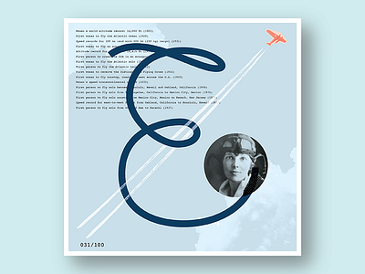 031/100: Amelia Earhart 100 day project 100 days of dropcaps 100dayproject art collage daily drop cap daily project dropcap lettering pink type design