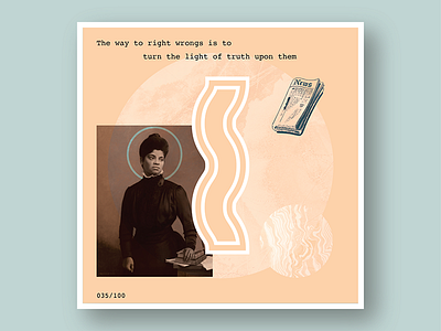 035/100: Ida B. Wells 100 day project 100 days of dropcaps 100dayproject art collage daily drop cap daily project dropcap lettering pink type design