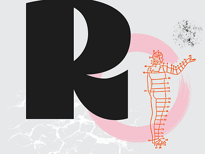 R 36 days of type collage colorful cutout dropcap lettering modern type typography