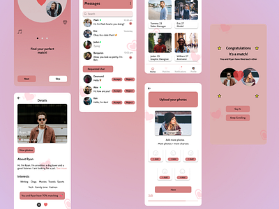 Dating App dating app design love mobile ui