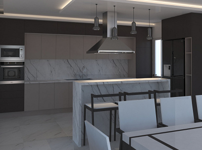 Kitchen Open space Mjt 3d 3dsmax design interior design kitchendesign kitchenideas vray