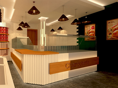 Conception poultry shop 3d 3dsmax design interior design poultryshop vray