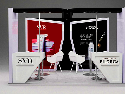 Pop Up SVR and FILORGA 3d 3dsmax design event exibition filorga stand svr vray