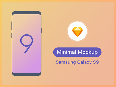 Samsung S9 Minimal Mockup android download templates free mock-up mobile mockup samsung galaxy s9 sketch ui ux vector
