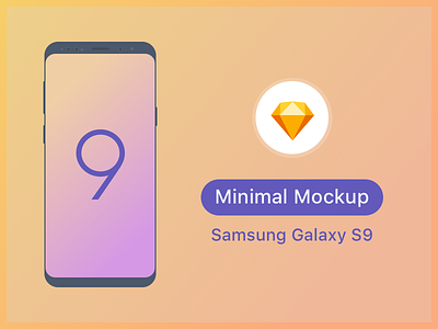 Samsung S9 Minimal Mockup android download templates free mock up mobile mockup samsung galaxy s9 sketch ui ux vector