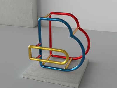 “B” sculpture series 3d