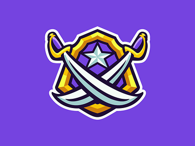 swords and shield design esport graphic design illustration logo vector