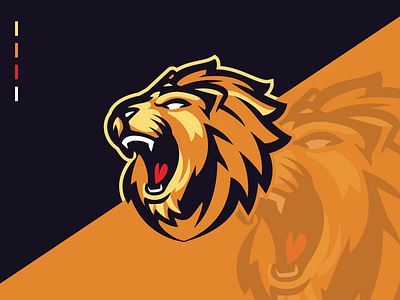 gold lion design esport graphic design illustration logo vector