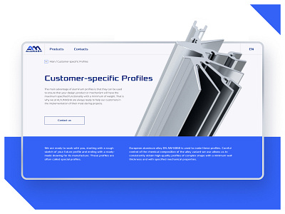 Alumash - corporate website 3d blue clear corporate industrial industry mobile web website