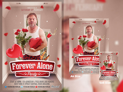 Forever Alone Party Flyer Template