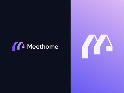 Meethome logo design app brand identity branding brandmark custom logo custom logo design home icon logo logo design meet modern logo