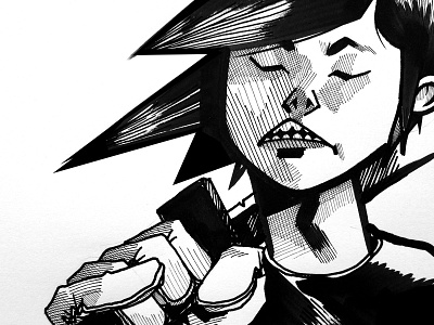 A Super A Day 107 - Black + White character design comic illustration portraits