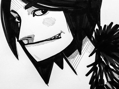 A Super A Day 109 - Black + White character design comic illustration portraits