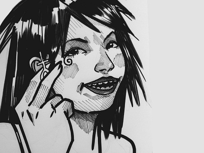 A Super A Day 118 - Black + White character design comic illustration portraits