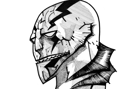 A Super A Day 45 - Black + White character design comic illustration portraits