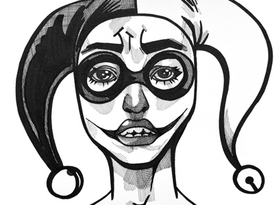 A Super A Day 47 - Black + White character design comic illustration portraits