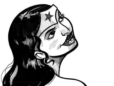 A Super A Day 64 - Black + White character design comic illustration portraits