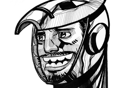 A Super A Day 76 - Black + White character design comic illustration portraits