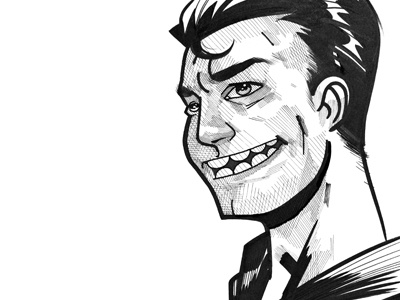 A Super A Day 94 - Black + White character design comic illustration portraits