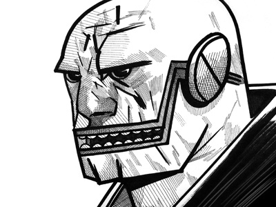 A Super A Day 97 - Black + White character design comic illustration portraits