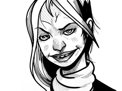 A Super A Day 98 - Black + White character design comic illustration portraits