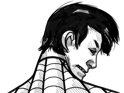 A Super A Day 104 - Black + White character design comic illustration portraits