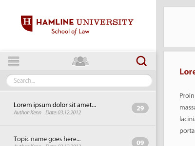 Hamline Discussion Board ipad app ui user interface design