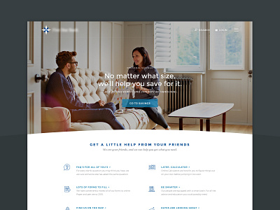 Homepage for Community Bank bank bank homepage banking blue classy clean community bank desktop elegant financial icons landing page minimal modern money savings web web design